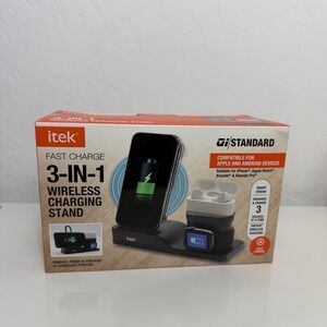 itek Fast Charge 3-In-1 Qi Wireless Charging Stand Charge 3 Devices At‎ Once